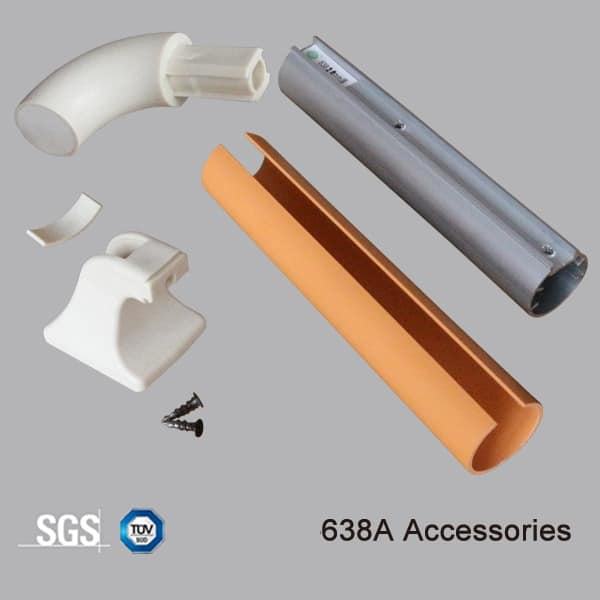 HS-638A Hospital PVC Handrail 38mm Diameter Anti-Collision for Healthcare Facilities