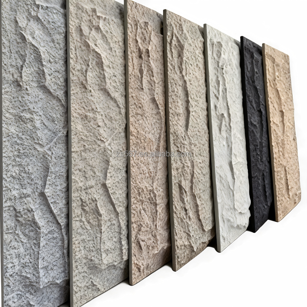 ZS 3D Quartz/Engineer Stone Villa Exterior Waterproof Artificial Stone Wall Panel Modern Design 15-30mm Thickness 3D Model